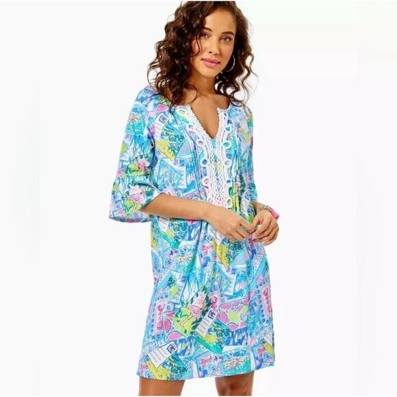 Lilly Pulitzer Dresses & Skirts - Lilly Pulitzer Women's Krysta Tunic Shift Dress Wish You Were Here size S Multi